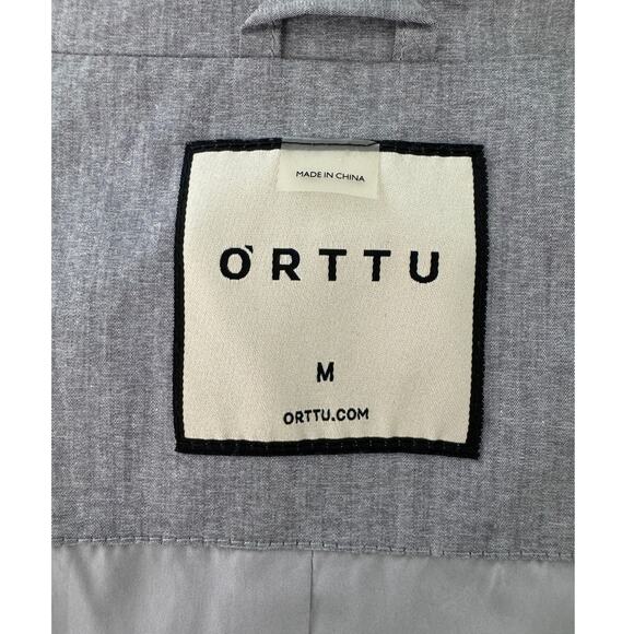 ORTTU snap front belted elbow patch Hong Kong jacket Heather Gray size medium M - Picture 6 of 8